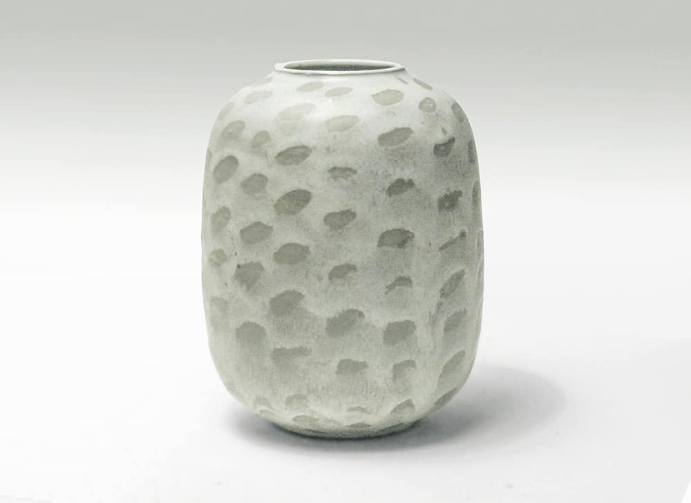 One of a Kind Vintage Jar Vase decorated by Weston Neil Andersen Dotted Non-modulous glaze by Weston Neal Andersen