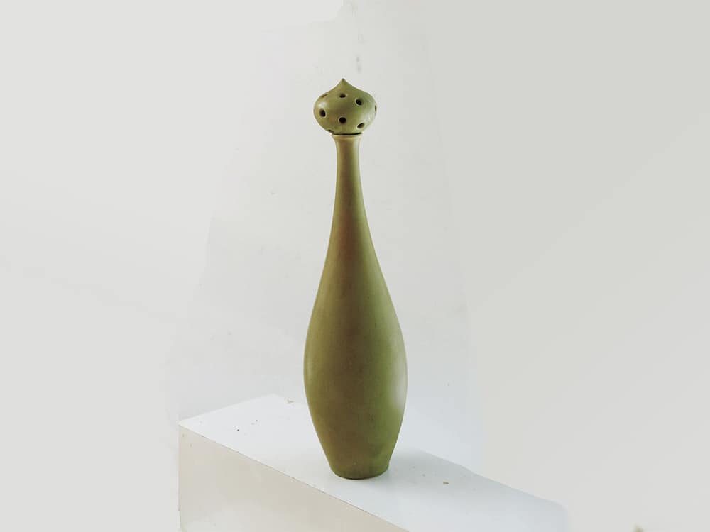 Moss Green Wine decanter with Kings Crown by Weston Neil Andersen 1940s