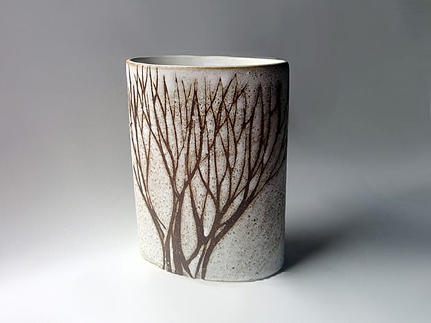 Short Oval Cylinder Case With Tree by Brenda Andersen